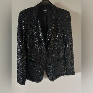 DKNY 100% silk and sequins vest
